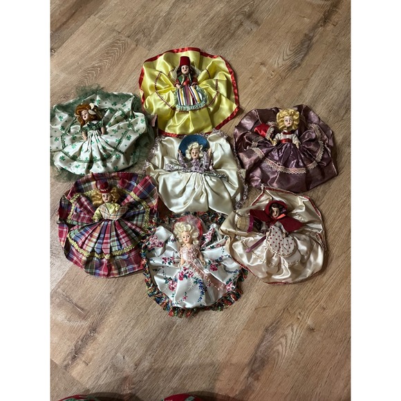 Set of 7 1950's Collectible Dolls in Elaborate Themed Dresses